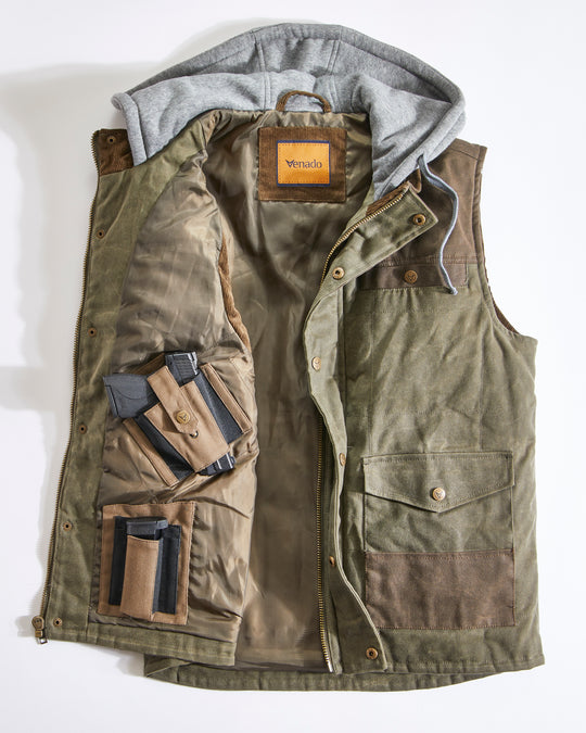 Defender Concealed Carry Waxed Canvas Vest