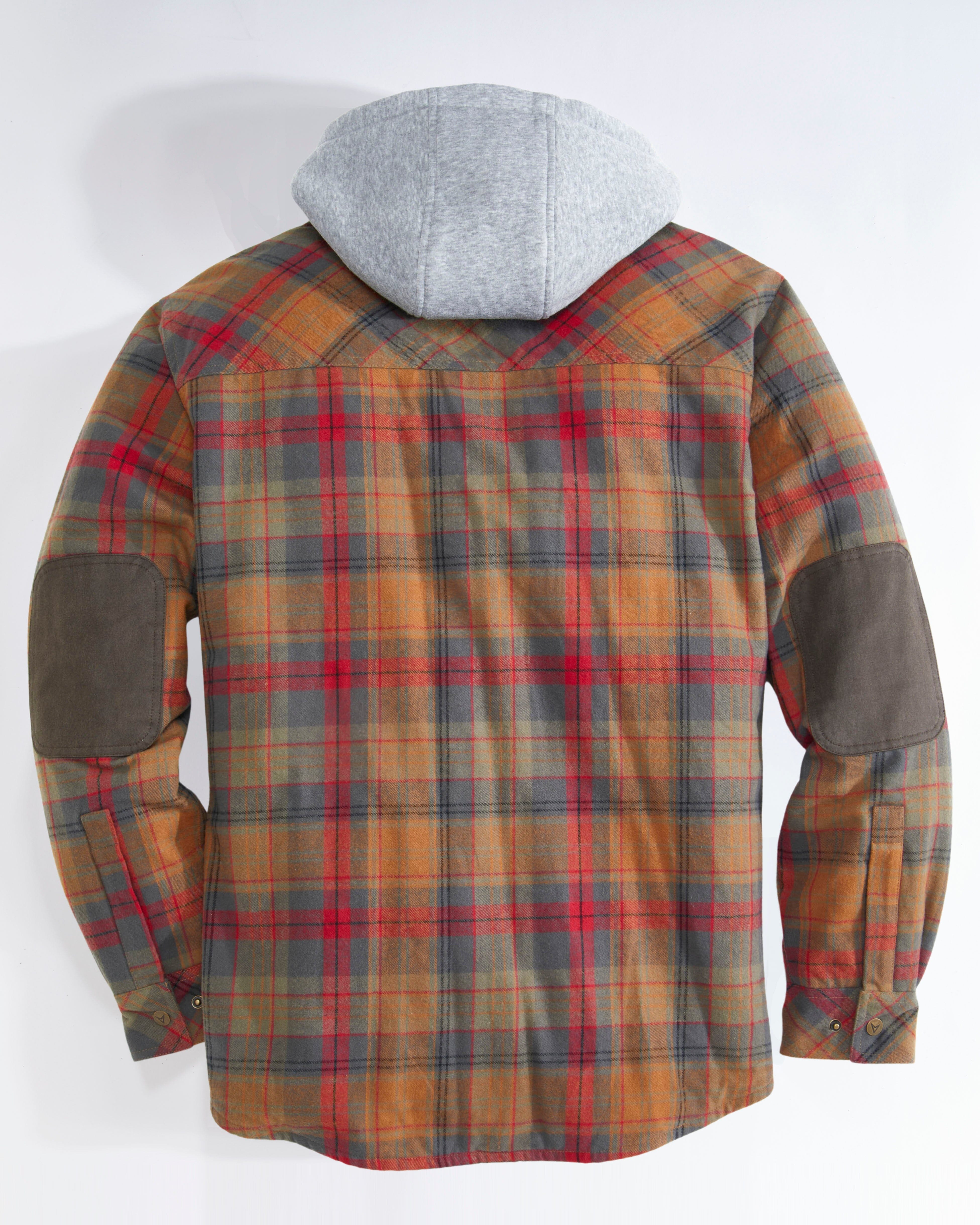 Men's maplewood hooded flannel best sale shirt jacket