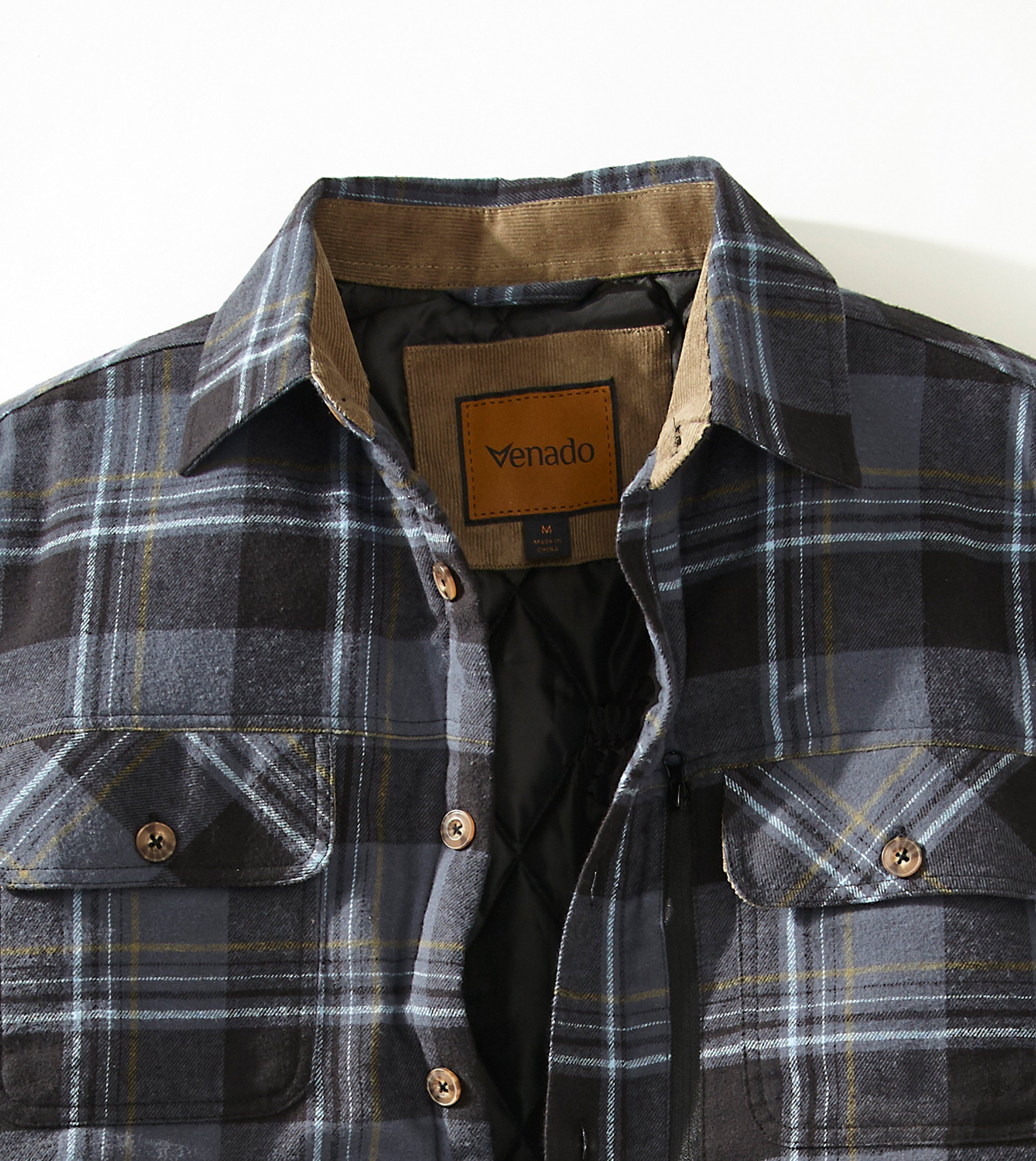 Quilt Lined Brushed Flannel Shirt Jacket Venado