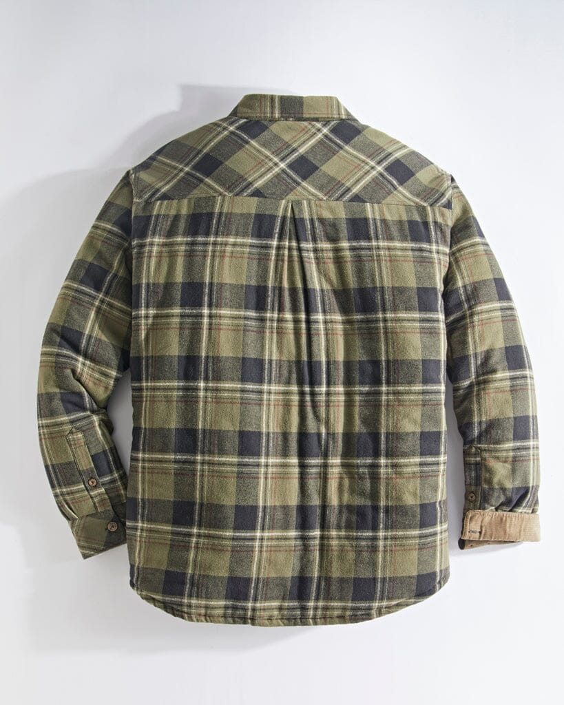 Mens flannel quilted shirt jacket best sale