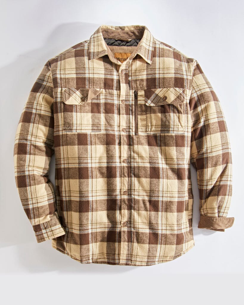 Mens quilted clearance lined flannel shirt