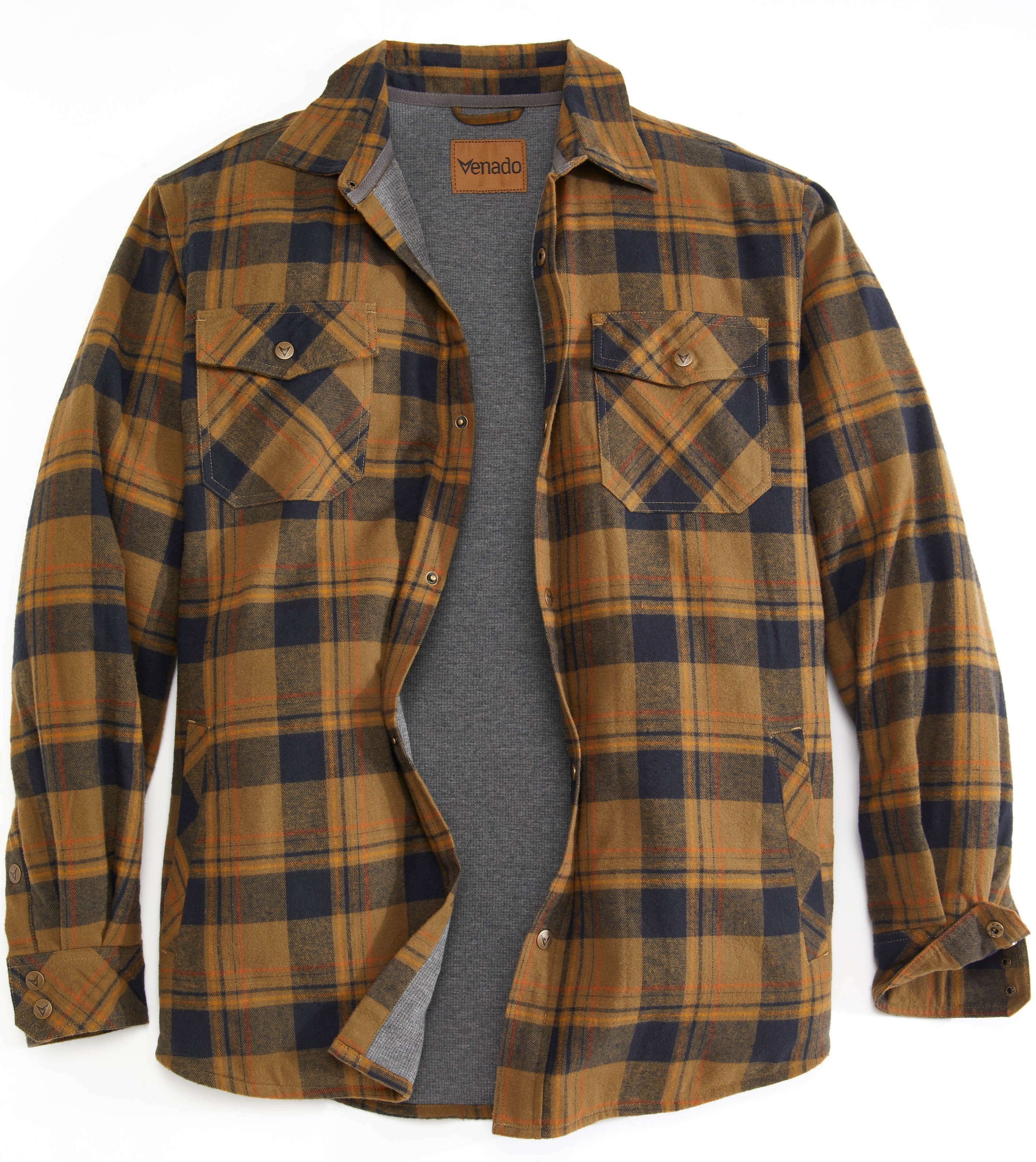 Men's Flannel Jacket Zip Up Fleece Sherpa Heavy Lined Shirt – WenVen